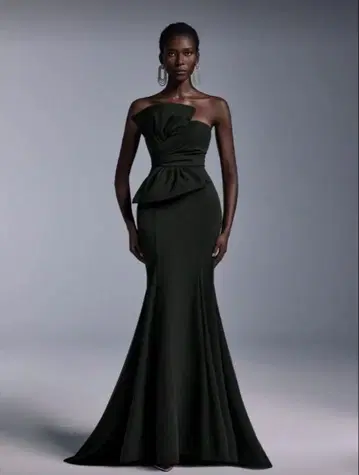 컬러 드레스 블랙 머메이드