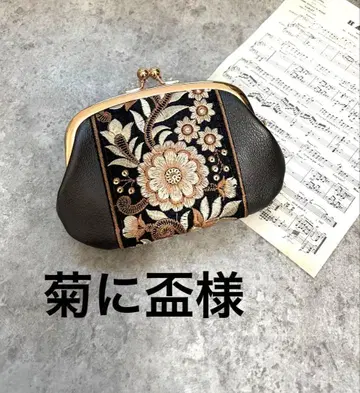 모자 가마구치 미니 지갑 소가죽 올리브 브라운