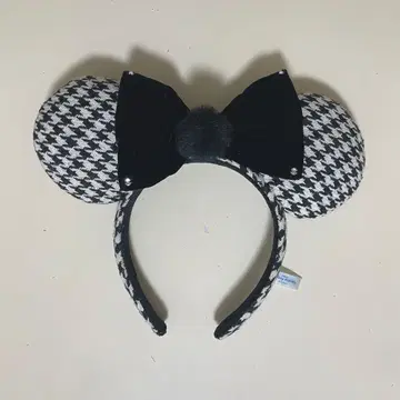 디즈니 하운드투스 체크 패턴 머리띠