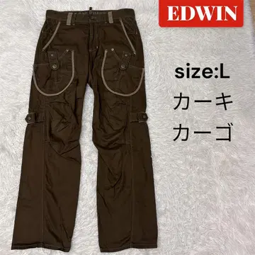EDWIN 505 KHAKI 카고 팬츠 카키 L 사이즈 브라운