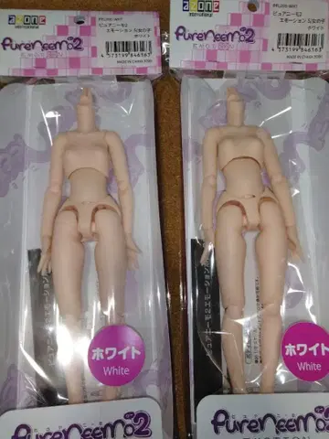 [S 화이트 2체] 아존 퓨어니모2모션 여아 바디 인형