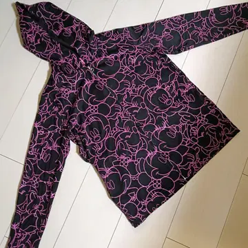 미키마우스 후드티 S 블랙 보라색