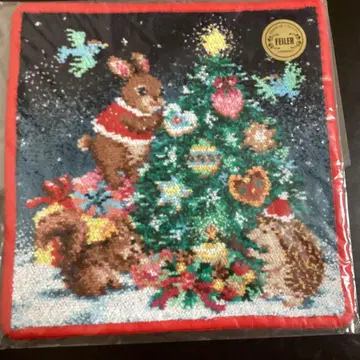 페이 리틀 크리스마스 나이트 손수건 가장자리 레드