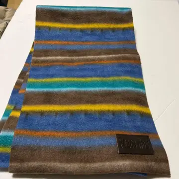 레어 Peace NOW 스트라이프 패턴 플리스 머플러