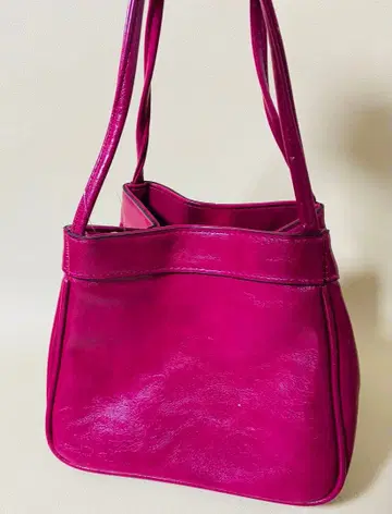 [현상품] 핑크 합성 피혁 핸드백 MADE IN KOREA