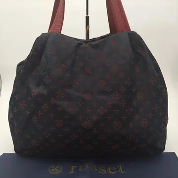 컨디션 최상 러셋 토트백 모노그램 네이비 x 빨간색