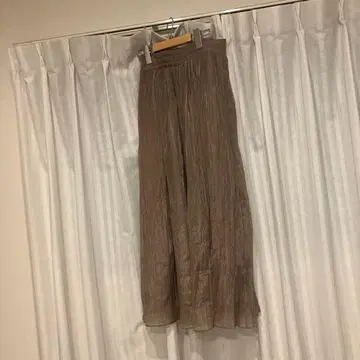 RAWFUDGE 브라운 플리츠 스커트 허리밴딩