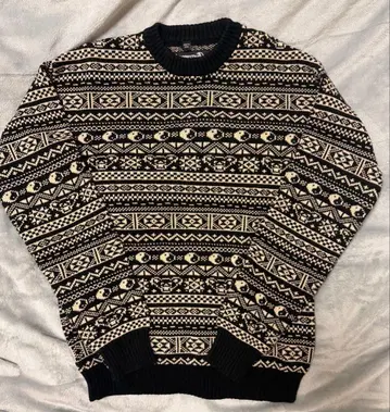 쇼트 NYC x 그레이트풀 데드 올 패턴 두꺼운 코튼 니트 S