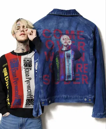 lil peep 뒷면 디자인 데님 자켓
