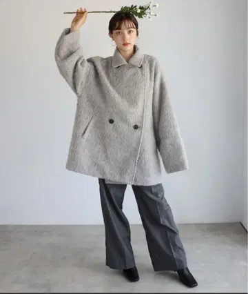 ENC 샤기 미들 코트