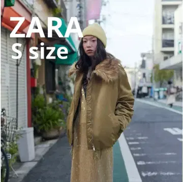 ZARA 자라 인조 모피 옷깃 봄버 자켓 S