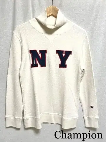 L 사이즈 챔피온 NY 로고 와플 소재 긴팔 터틀넥