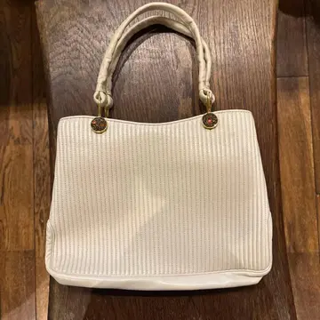 하마노 가죽 공예 램 가죽 핸드백 하마노 화이트 화이트