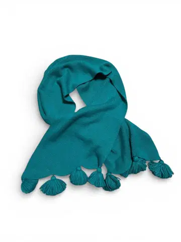 90s Teal Color 니트 머플러