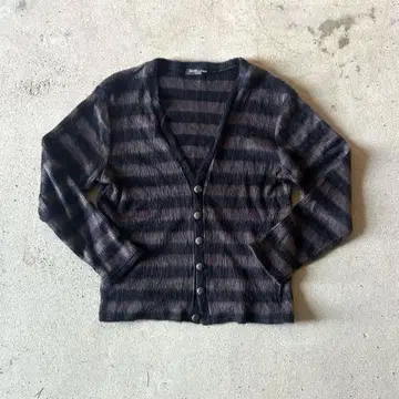 00s archive 보더 샤기 니트 가디건