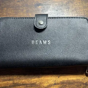 BEAMS 블랙 가죽 장지갑과 코인 케이스