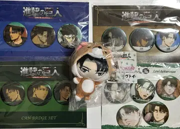 진격의 거인 리바이 캔뱃지 애니마루코 봉제 인형 마스코트