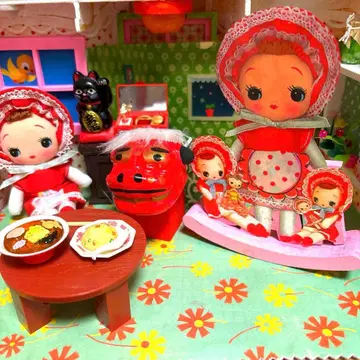 입간판 사자춤군 인쇄물 종이류 행운의 물건 쇼와 레트로 문화인형 설날