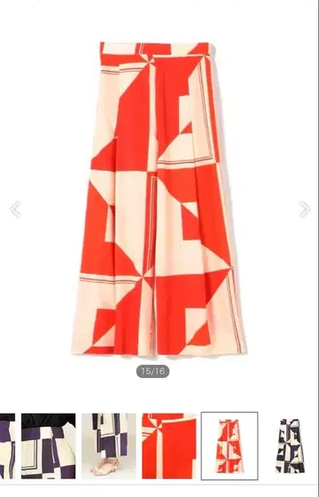 피아스트렐라 프린트 프론트 턱 와이드 팬츠