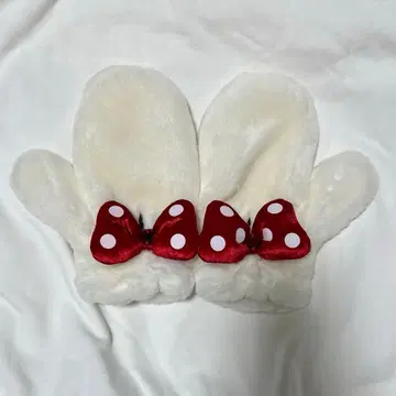 디즈니 리조트 시 랜드 미니 장갑 성인용 복슬복슬 리본