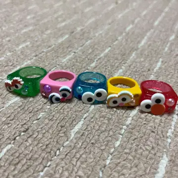 USJ 유니버셜 세서미 스트리트 반지 세트 5개