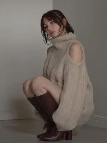 andmary AM1580 Allyn cable knit dress