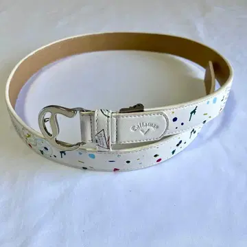 캘러웨이 도트 화이트 벨트 가죽