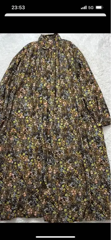 주말 한정 가격! 45R 가을 열매 주름 드레스 브라운 계열