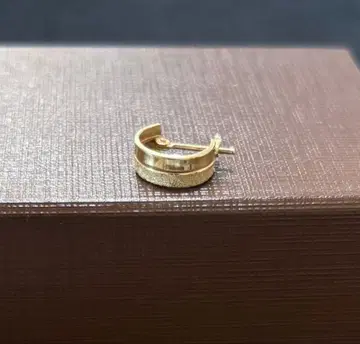 후프 귀걸이 k10 2단 모티브 약 0.3g