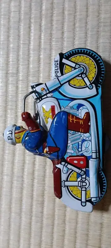 빈티지 일본제 양철제 경찰 오토바이