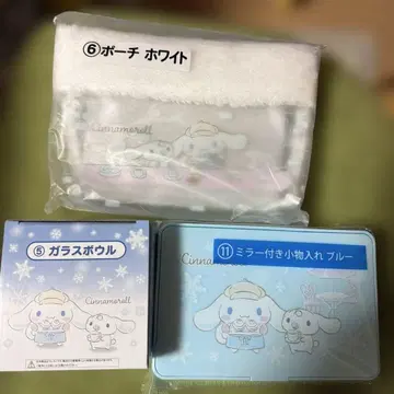 시나모롤 유리 볼 & 파우치 & 거울 포함 소품함