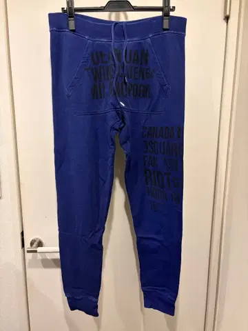 Dsquared2 후염 가공 프린트 스웨트 팬츠 M 블루