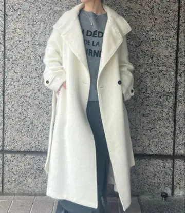 루즈 비프 모헤어 샤기 테일러 코트 38