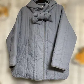 SIMPLICITE 블루 그레이 퀼팅 자켓