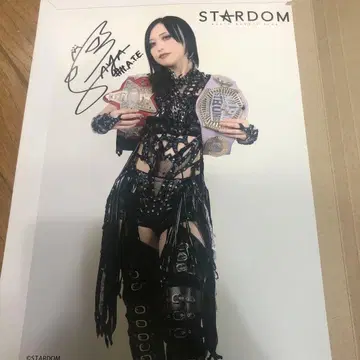 카미타니 사야 STARDOM 친필 사인 2관 왕 벨트 포트레이트