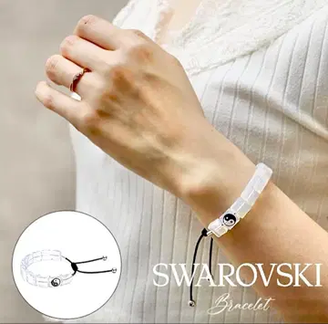 [ 새상품급 ] SWAROVSKI 클리어 블록 팔찌