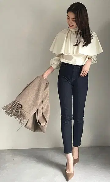 아뉴앙스 슬림핏 데님 팬츠 S 네이비 인디고