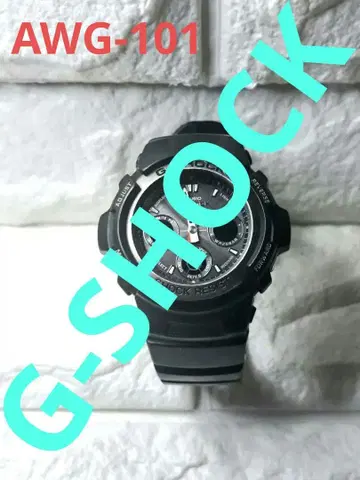 G-SHOCK 크로노그래프 AWG-101 블랙 손목시계