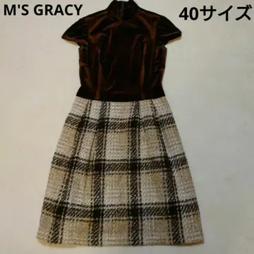 M'S GRACY 엠즈 그레이시 벨로아 x 체크 도킹 원피스