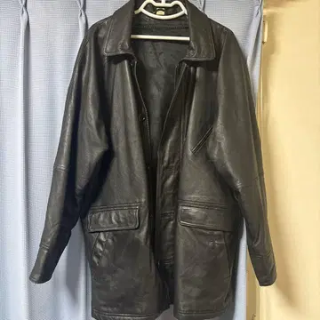 블랙 레더 자켓