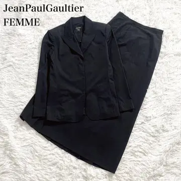 장 폴 고티에 페 셋업 수트 플리츠 스커트 블랙