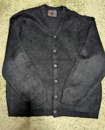 [새상품급] 타운크래프트 솔리드 샤기 가디건 블랙 L