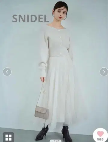 SNIDEL 가디건 x 튤 스커트 세트