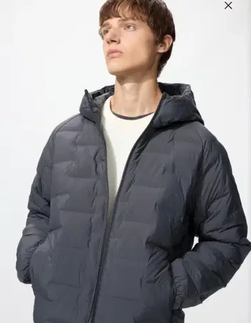 유니클로 UNIQLO 퍼프 테크 후드티 XL 사이즈 다크 그레이 남성용