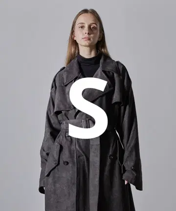 [ 완판템 ] CLEL 더블 테크 페이드 트렌치코트 차콜 그레이 S