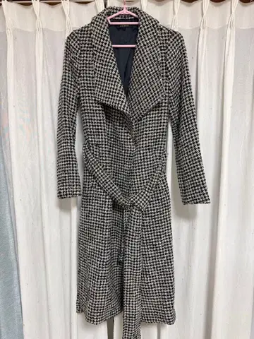 rienda 체크 무늬 롱 코트 S