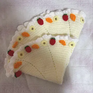 크레이프 담요 핸드메이드 니트 75cm 딸기 귤 바나나