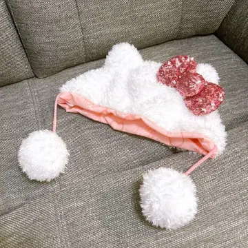 헬로키티 유니버셜 팬캡 USJ 화이트 핑크