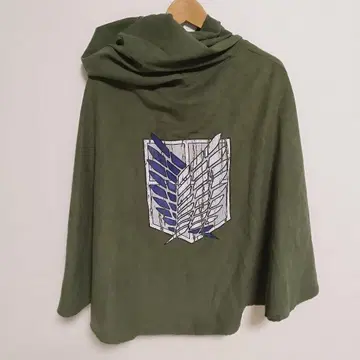 ONESIZE USJ 진격의 거인 조사병단 후드 부착 판초 망토 카키