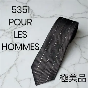 [컨디션 최상] 5351 풀옴므 넥타이 큐빅 실크 내로우 타이